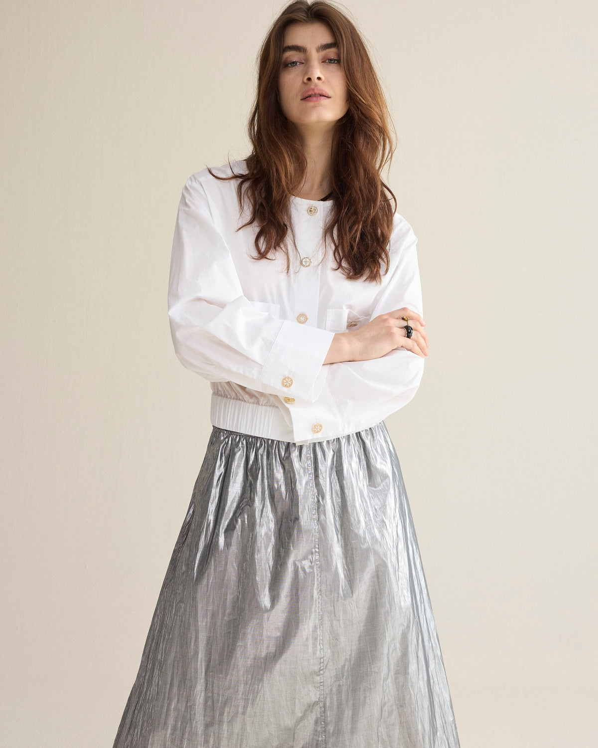 Crispy Poplin Blouse Jacket