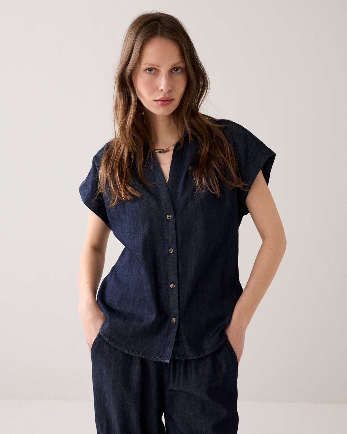 Blouse in Rinse Wash