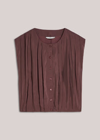 Pleated Blouse with Sheen