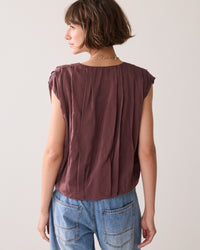Pleated Blouse with Sheen