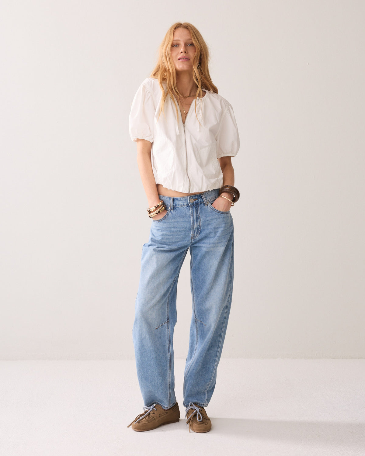 Canvas Blouse with Zip