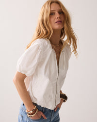 Canvas Blouse with Zip