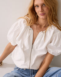 Canvas Blouse with Zip