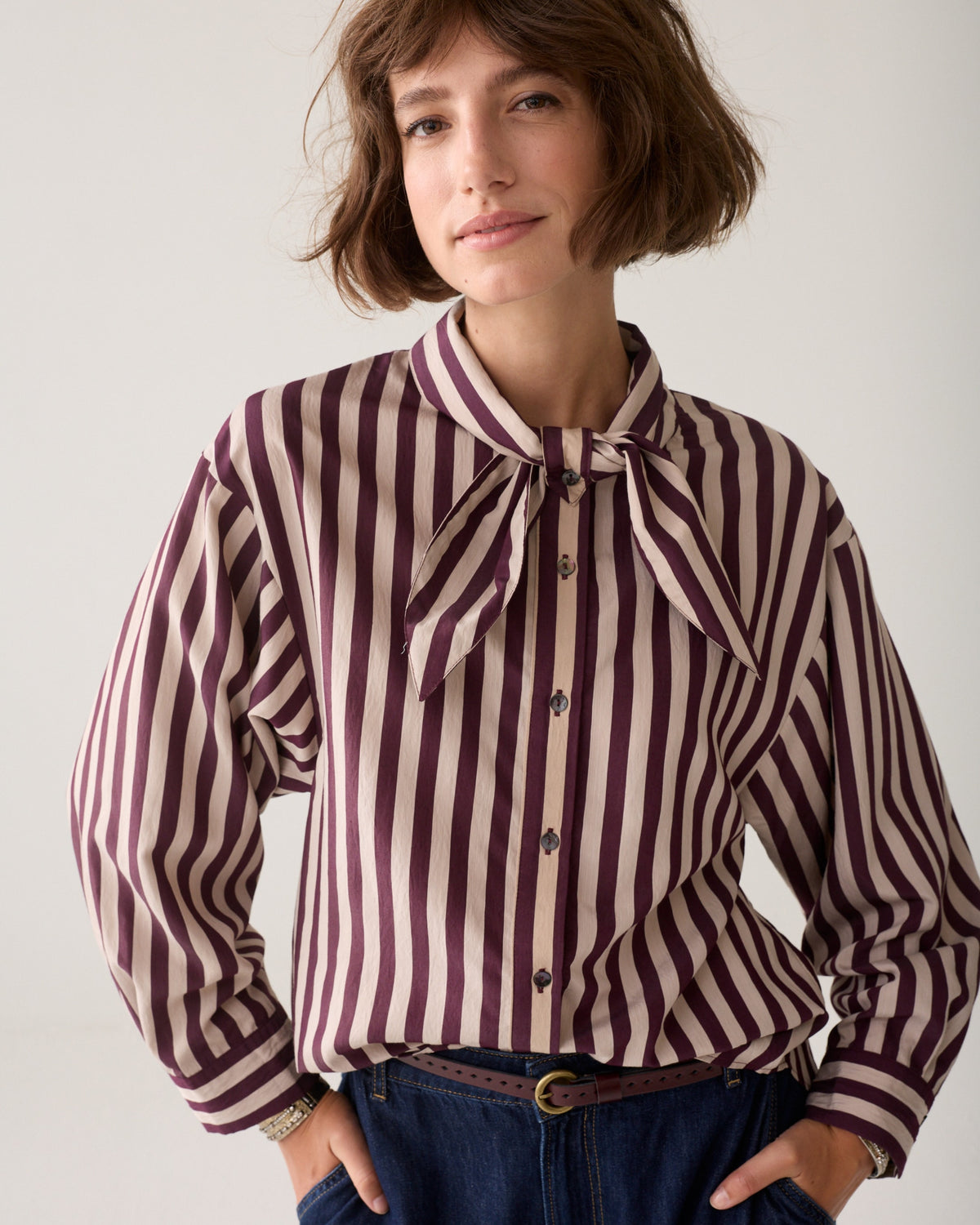 Summum Blouse Two tone stripe