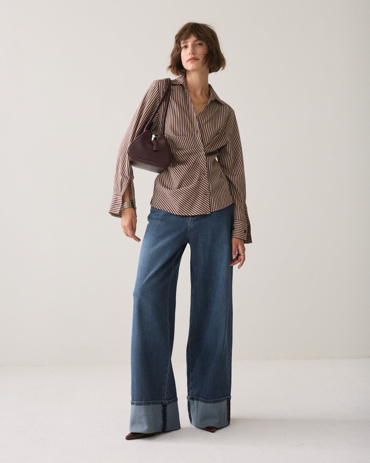 Summum Blouse Two tone stripe small