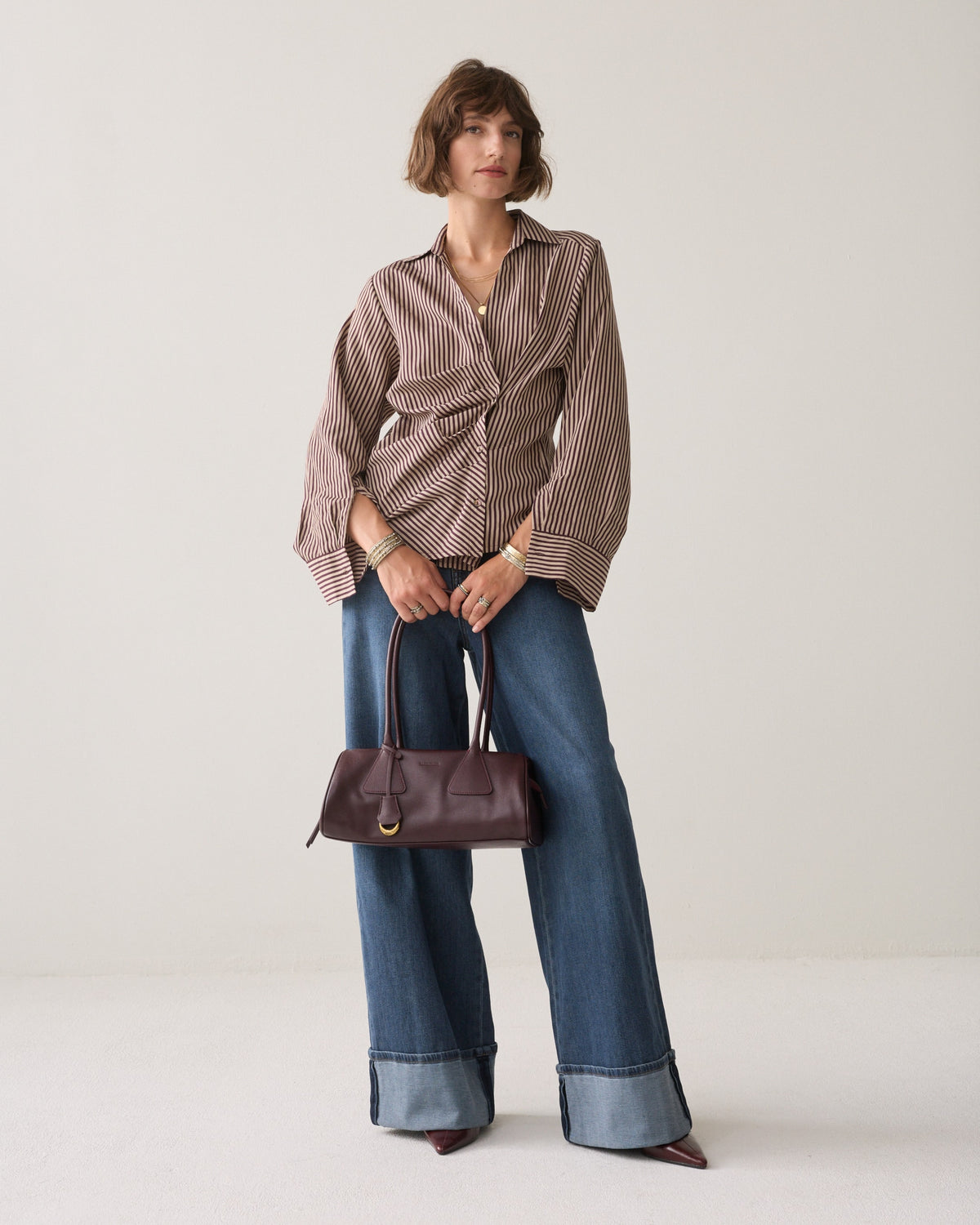 Summum Blouse Two tone stripe small