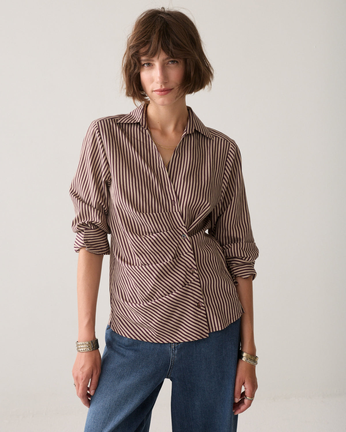 Summum Blouse Two tone stripe small