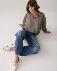 Blouse Boxy Two Tone Stripe Small