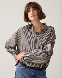 Blouse Boxy Two Tone Stripe Small