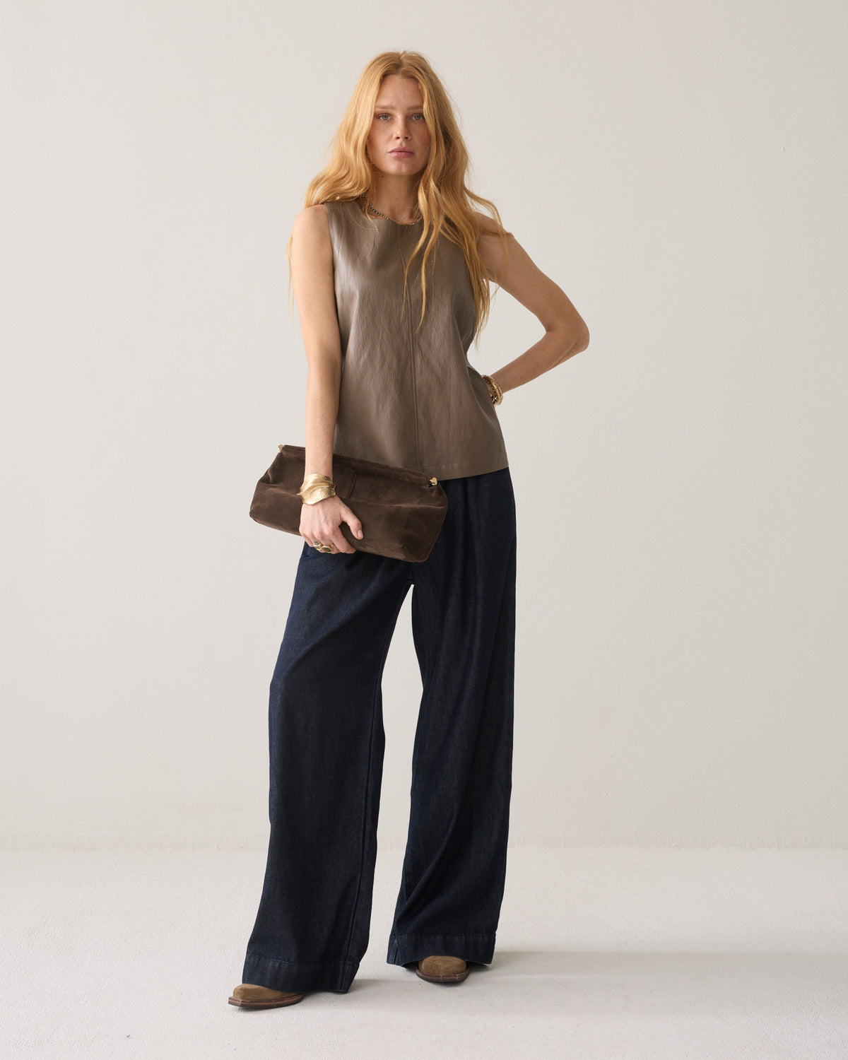 Top Soft Faux Leather - Light taupe