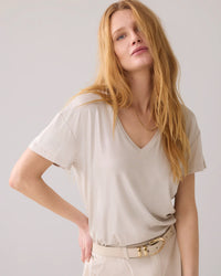 Shiny V-neck Top