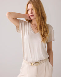 Shiny V-neck Top