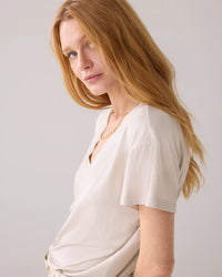 Shiny V-neck Top