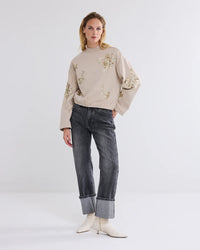 Cropped Jumper with Sequins
