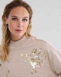 Cropped Jumper with Sequins