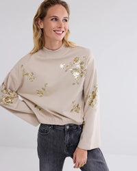 Cropped Jumper with Sequins