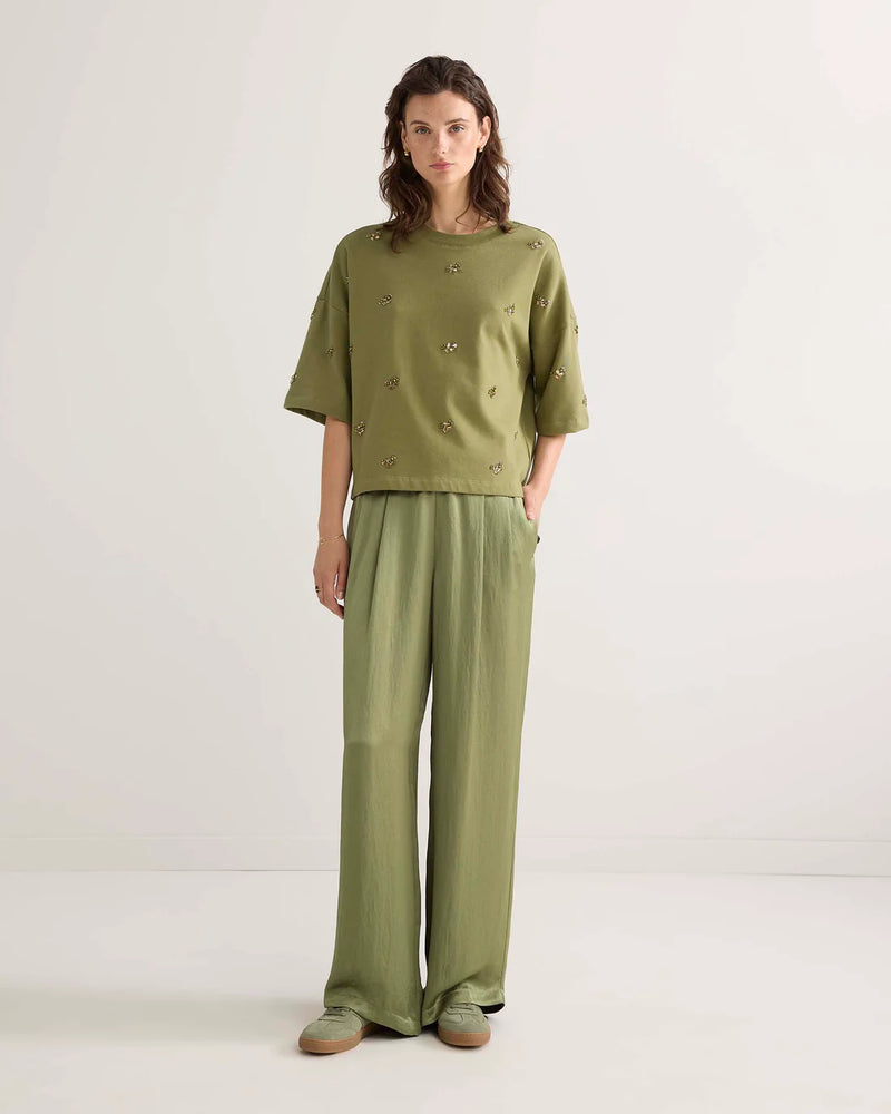Sweatshirt with Hand-Embroidered Sequins