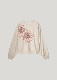 Sweatshirt with Floral Artwork