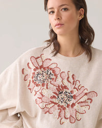Sweatshirt with Floral Artwork