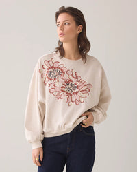 Sweatshirt with Floral Artwork