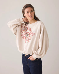 Sweatshirt with Floral Artwork
