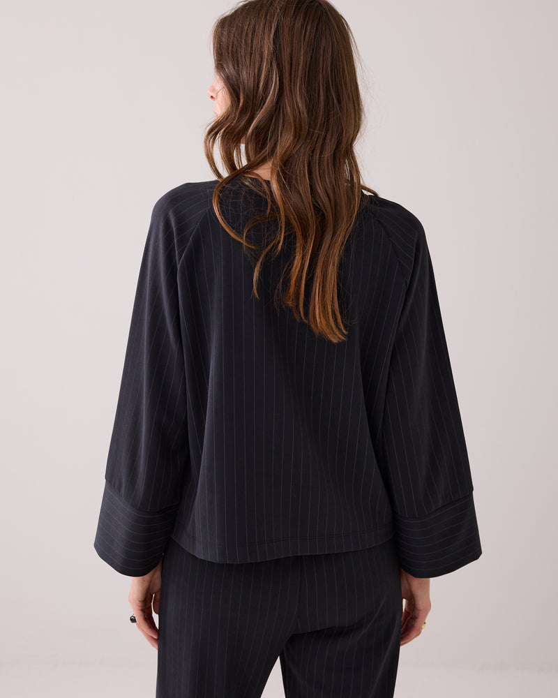Soft Scuba Pinstripe Top
