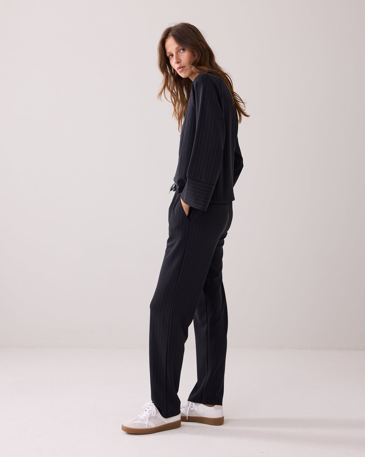 Soft Scuba Pinstripe Top