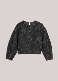 Black & Gold Jacquard Blouse