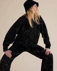 Black & Gold Jacquard Blouse