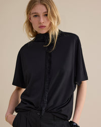 Black Fringe Detail Top