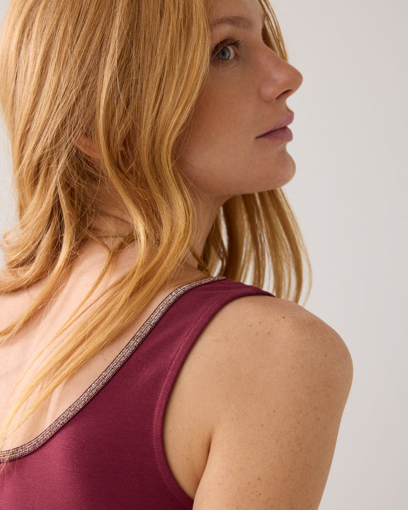 Vest Top with Metallic Trim