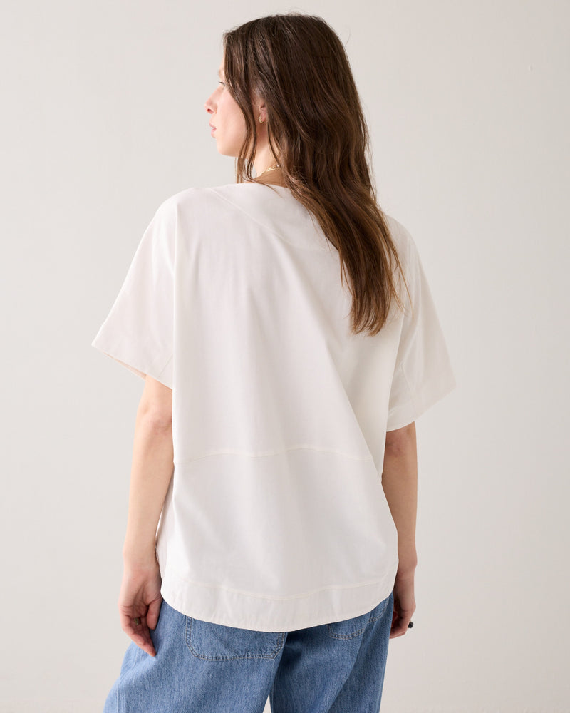 Jersey Top with Poplin