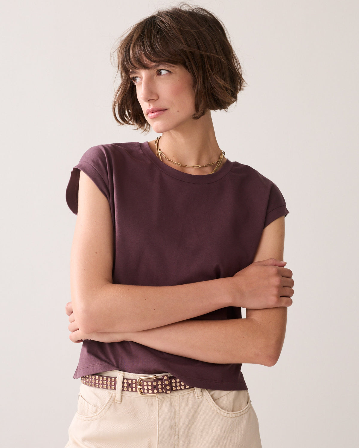 Cropped T-shirt with Bow