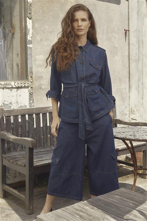 Belted Denim Utility Jacket
