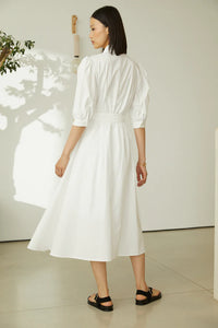 Lenka Embroidered White Shirt Dress