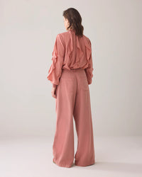 Wide-leg Trousers in Lyocell Blend