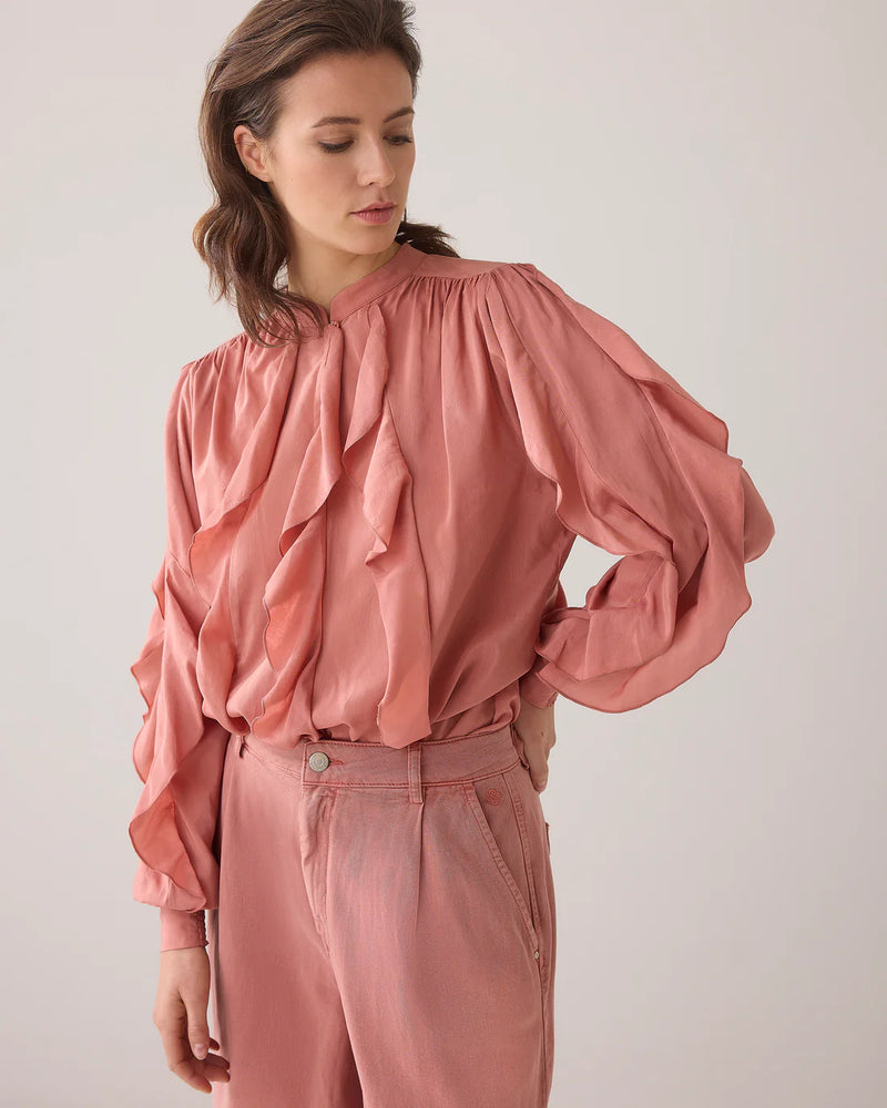 Wide-leg Trousers in Lyocell Blend