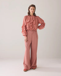 Wide-leg Trousers in Lyocell Blend