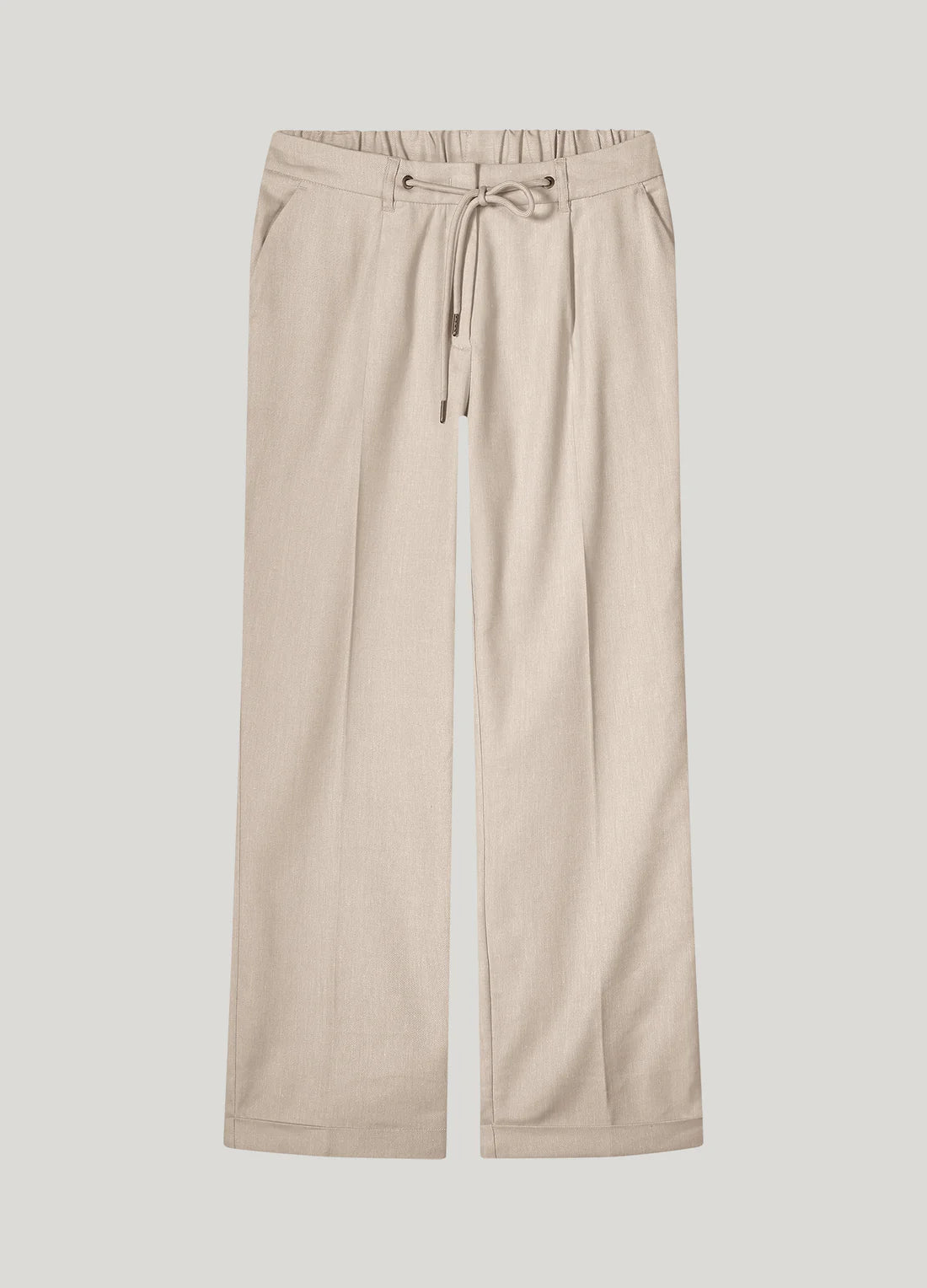 Trousers in Linen-Blend with Turn-ups