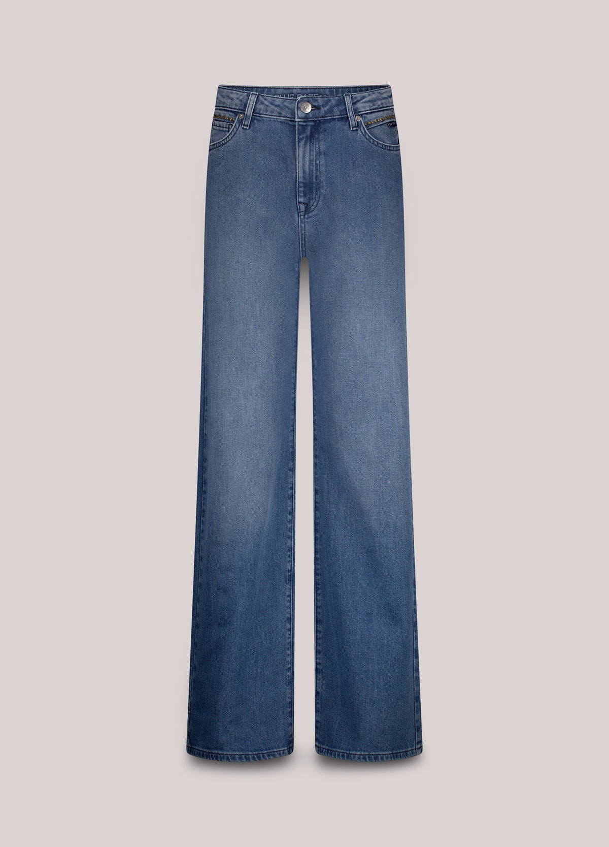 Stonewash wide-leg denim