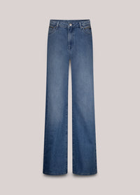 Stonewash wide-leg denim