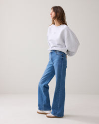 Stonewash wide-leg denim