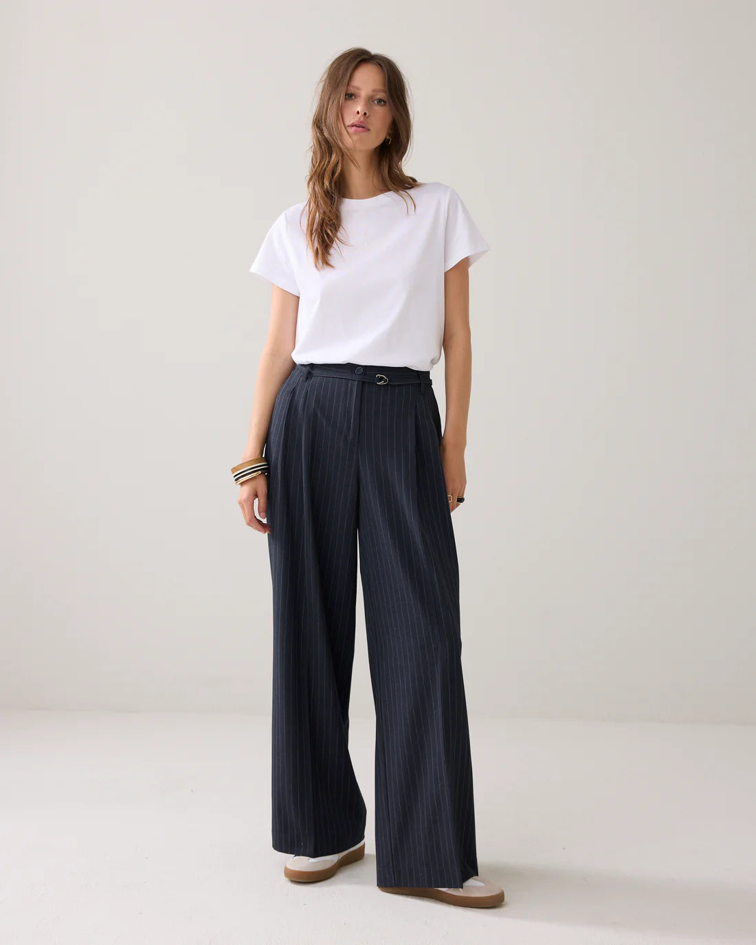 Wide Pinstripe Trousers