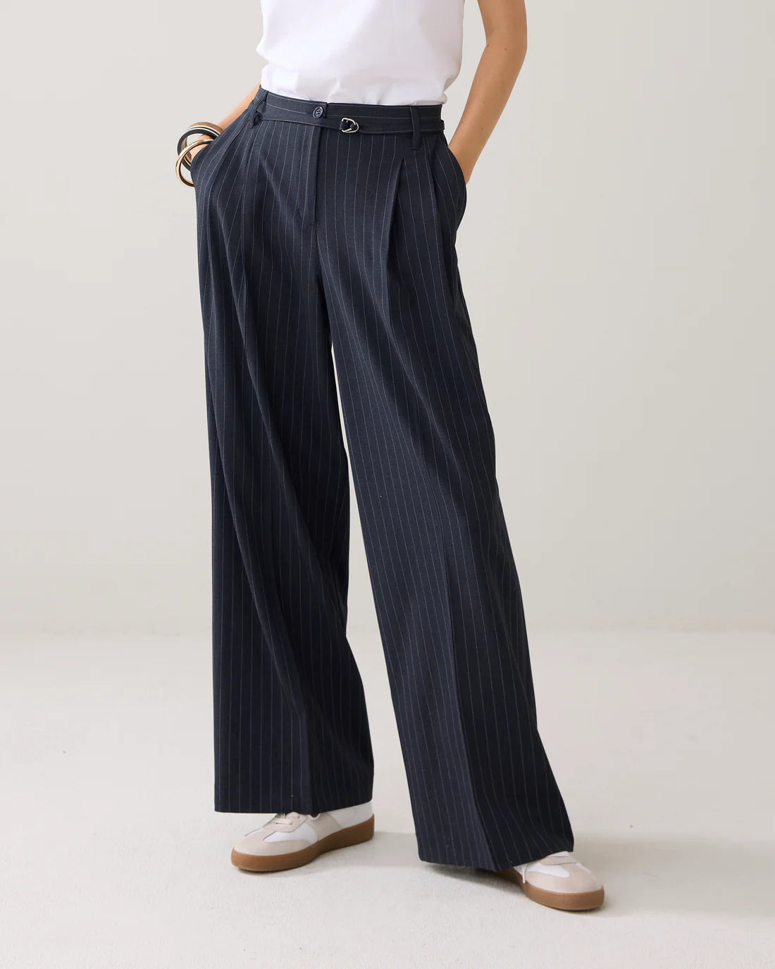 Wide Pinstripe Trousers