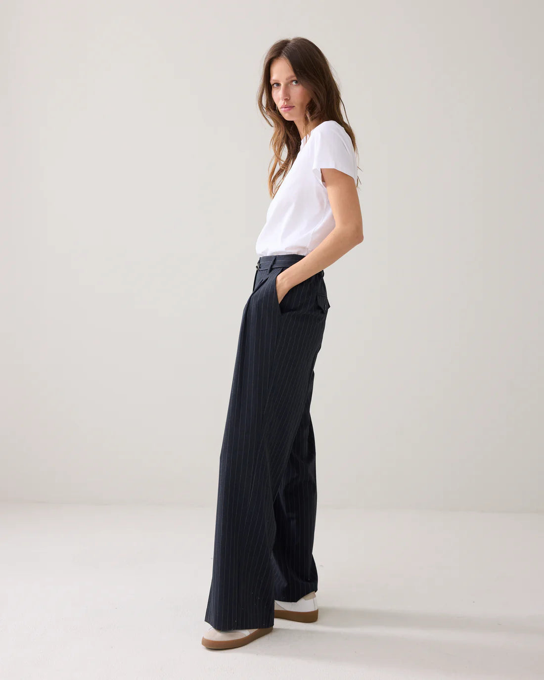 Wide Pinstripe Trousers