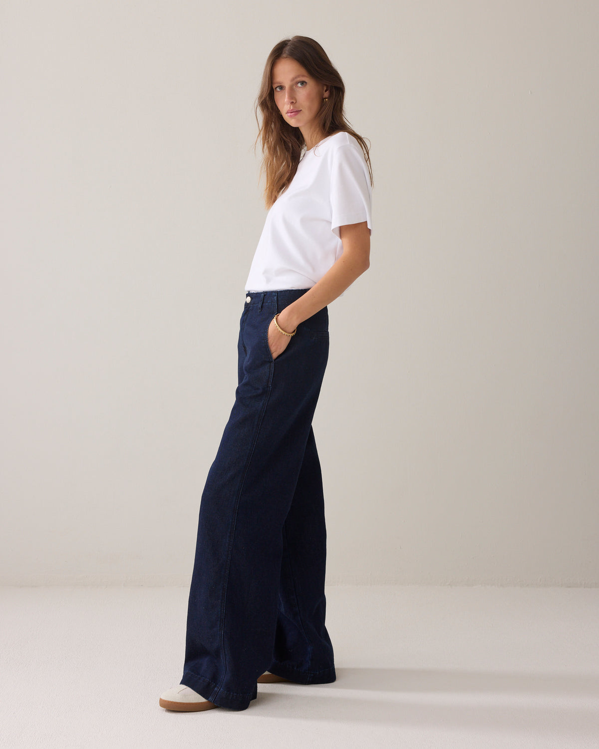 Lurex Wide Leg Jeans