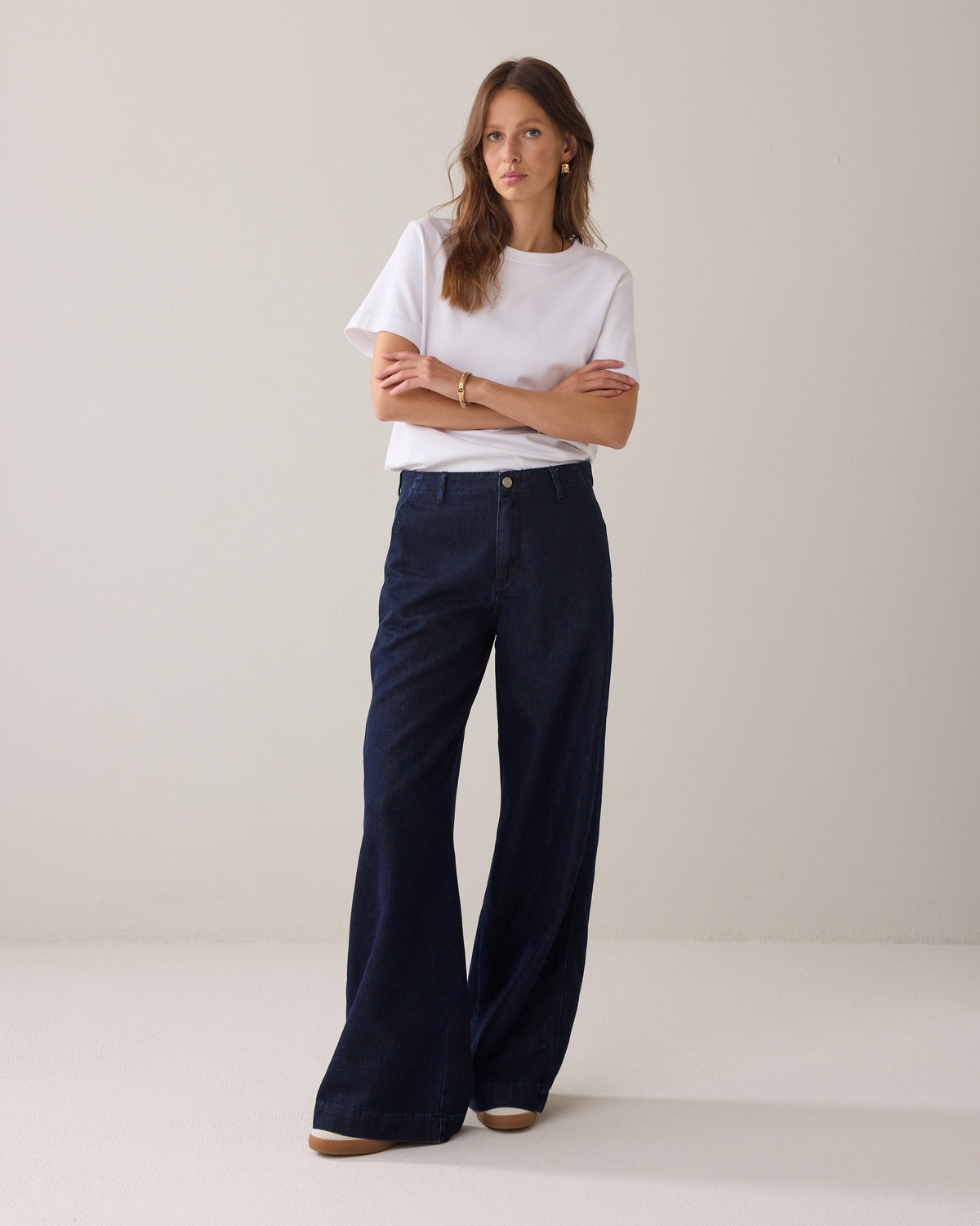 Lurex Wide Leg Jeans