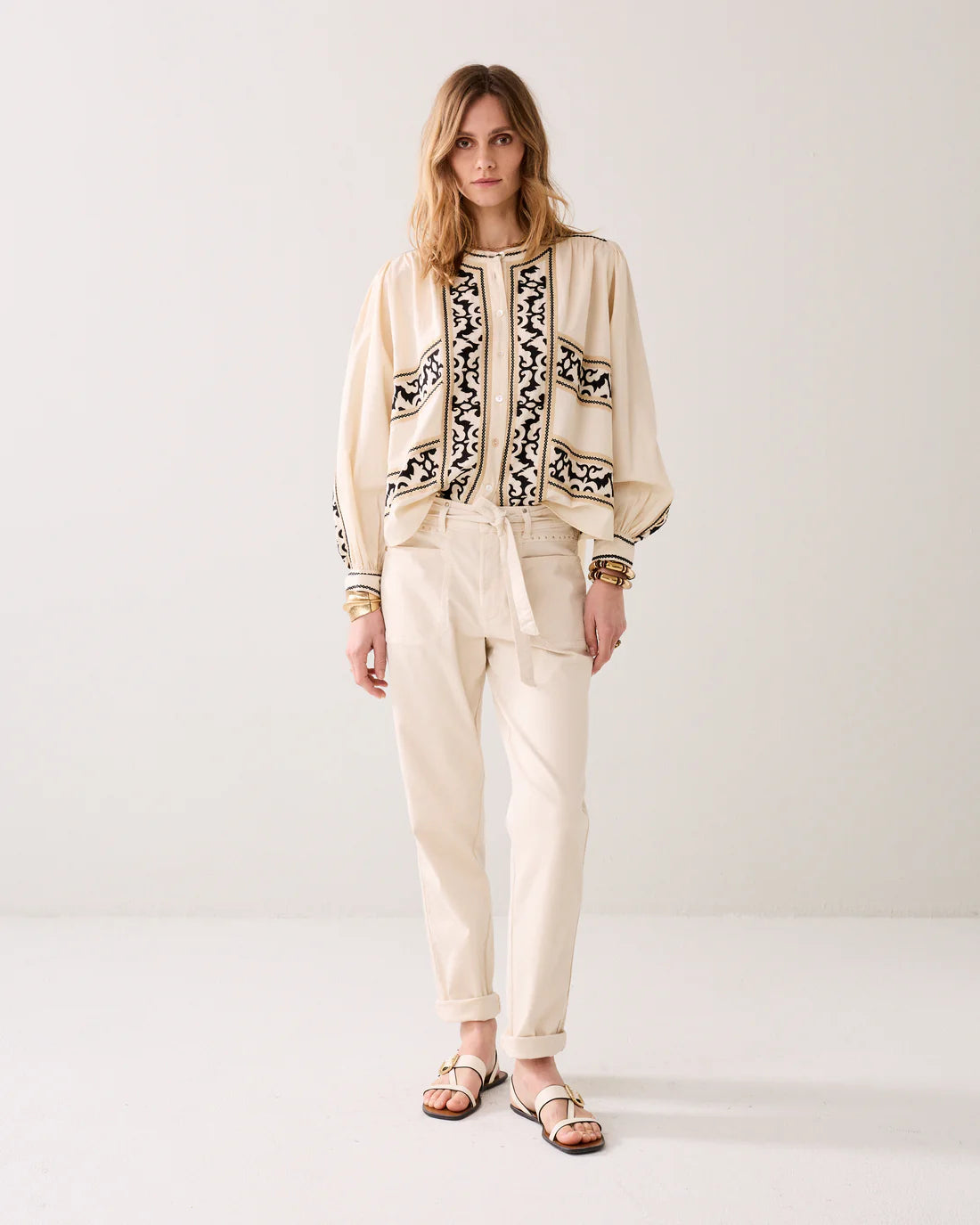 Tapered Trousers with Belt