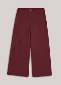 Wrap-Detail Wide Leg Trousers