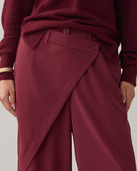 Wrap-Detail Wide Leg Trousers